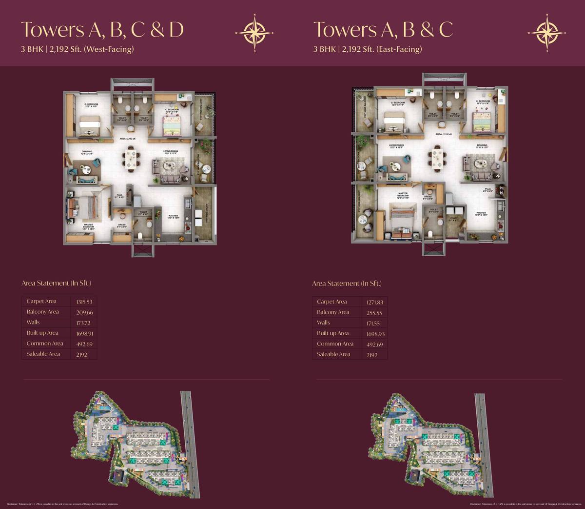 Candeur Eternia 3 BHK 2192 sqft floor plan
